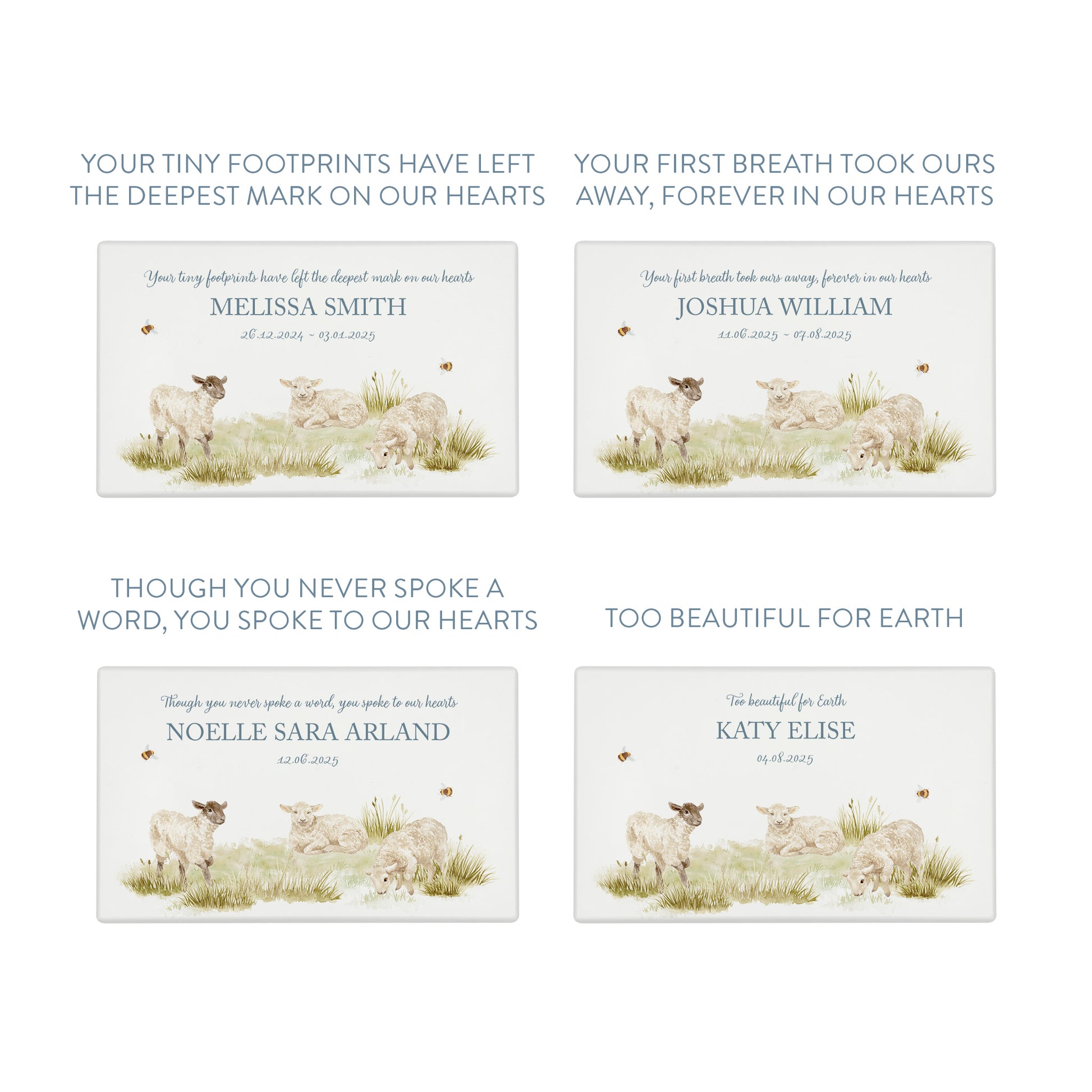 Luxury solid wooden white painted Urn ,  Featuring Baby Lambs, A watercolour illustration, our urns and Caskets for displaying or burying ashes. Customisable and can be personalised. Perfect funeral memory keepsake urn, for storing ashes for humans and pets. Coping with baby loss, baby memorial