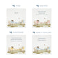 Personalisation options for a white wooden baby gift box with a baby lambs design. The image shows the personalised phrase options available for baby shower, christenings, and nursery storage.