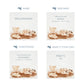 Personalisation options for a white wooden baby gift box with a baby piglets design. The image shows the personalised phrase options available for baby shower, christenings, and nursery storage.