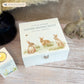 White Square personalised Wooden box with a decorative lid featuring illustrations Baby Bunnies Perfect funeral memory keepsake box, for storing ashes, order of service, flowers and coping with baby loss capturing your loved ones things in one place. 