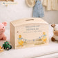 Ducklings with bunting and bows in a water colour design, the perfect money box for your little savers. Newborn, birthday and christening gift. 