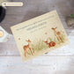 Wooden box with a decorative lid featuring illustrations Baby Fawn Perfect funeral memory keepsake box, for storing ashes, order of service, flowers and coping with baby loss capturing your loved ones things in one place 