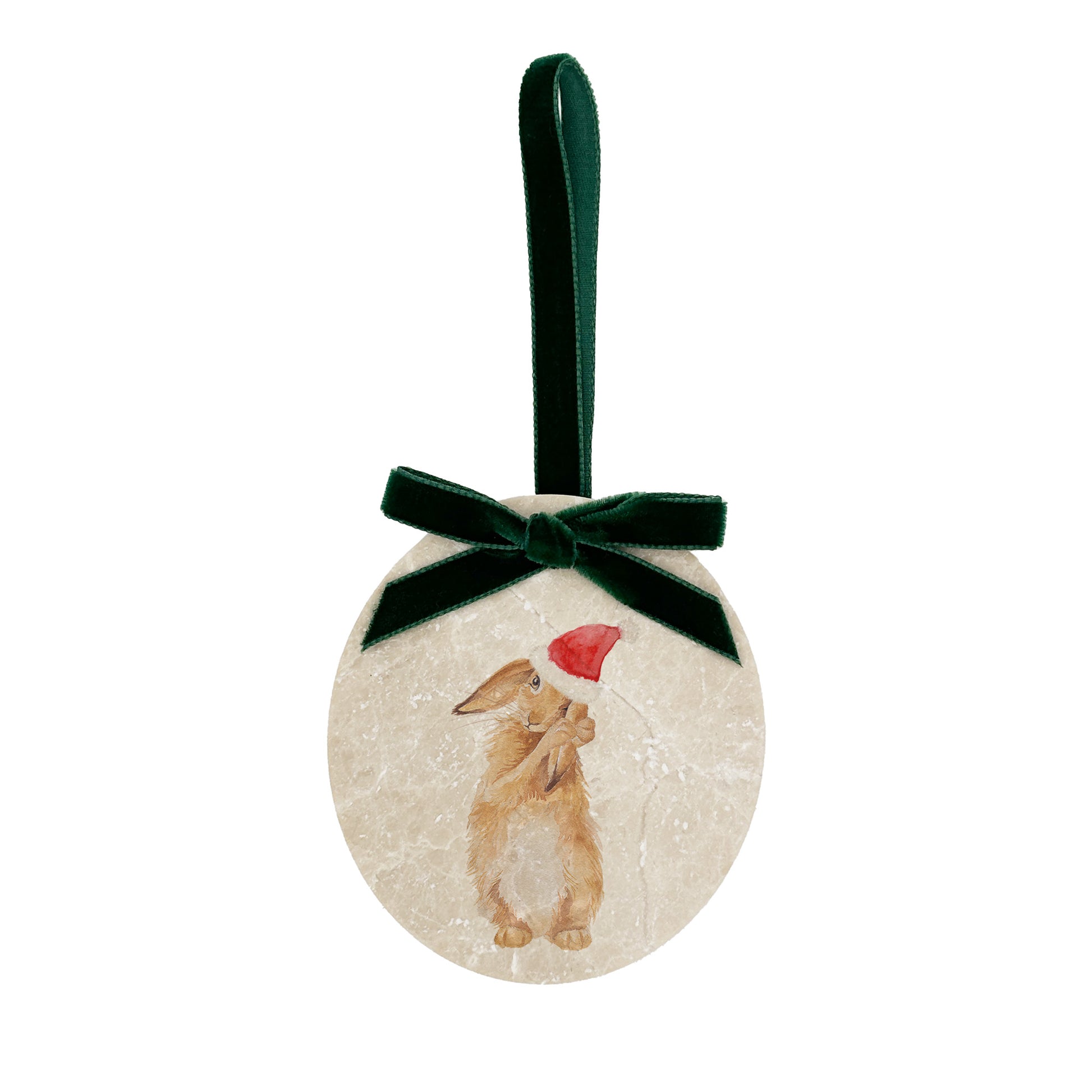 Create a timeless look for your Christmas tree with our oval-shaped marble baubles. Decorated with stunning watercolour artwork and finished with a velvet ribbon in your choice of colour, these baubles can be personalised to add a personal touch to your festive décor.