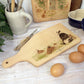 Badger and mole water colour paddle chopping board