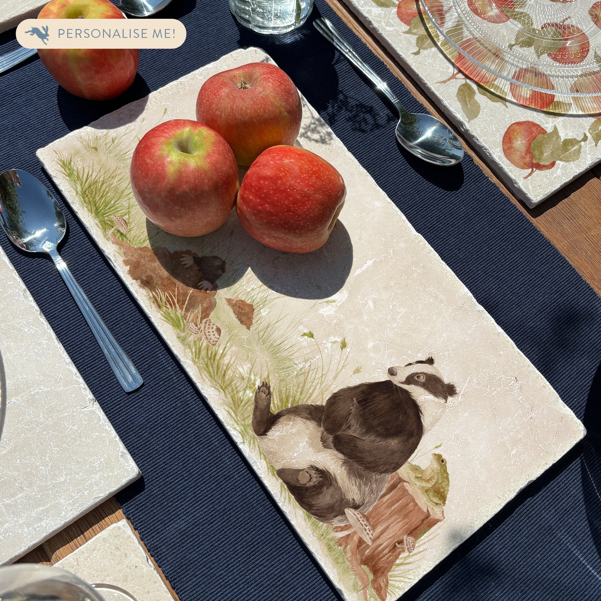 natural stone featuring a badger, mole and a toad. The perfect centre for any home 