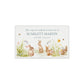 Luxury solid wooden white painted Urn ,  Featuring Bunnies in a flower meadow with buzzy bees, A watercolour illustration, our urns and Caskets for displaying or burying ashes. Customisable and can be personalised. Perfect funeral memory keepsake urn, for storing ashes for humans and pets. 