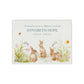 Bunnies in a flower meadow a beautiful watercolour illustration our urns and Caskets for displaying or burying ashes. Customisable and can be personalised. Perfect funeral memory keepsake urn, for storing ashes for humans and pets