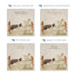 Square large marble platters with a design of a border collie working dog herding sheep through a gate on the farm.  The platters show examples of personalised text for special occasions.