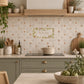 Personalised Wreath style Brambles with a little Robin sat in the corner,  use as a splashback tile. Personalise with family name, house name or special phrase 