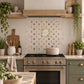 Personalised Wreath style Brambles with a little Robin sat in the corner,  use as a splashback tile. Personalise with family name, house name or special phrase 