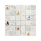 Mosaic splashback tile featuring a watercolour British countryside animal  design.