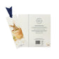 The back of a greetings card showing that it can be reused as a bookmark featuring a rabbit eating flowers in a flowerpot.