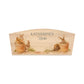 An arched wooden planter box with a watercolour design of cute bunny rabbits in flower pots. The planter can be personalised with names and a selection of phrases for wedding, anniversary, engagement, birthday or new home gifts.