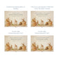 Wooden box with a decorative lid featuring animal illustrations on a wooden background. Perfect funeral memory keepsake box, for storing ashes, order of service, flowers, pictures. 