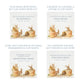 White Square personalised Wooden box with a decorative lid featuring illustrations Bunnies in pots Perfect funeral memory keepsake box, for storing ashes, order of service, flowers and capturing your loved ones things in one place. Available in red, blue, yellow and green