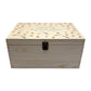 Wooden box with a lid featuring an illustration of  Bees on a wooden background Perfect funeral memory keepsake box, for storing ashes, order of service, flowers, pictures.