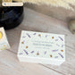 Luxury solid wooden white painted Urn with Busy Bees with lavender. watercolour illustration, our urns and Caskets for displaying or burying ashes. Customisable and can be personalised. Perfect funeral memory keepsake urn, for storing ashes for humans and pets. 