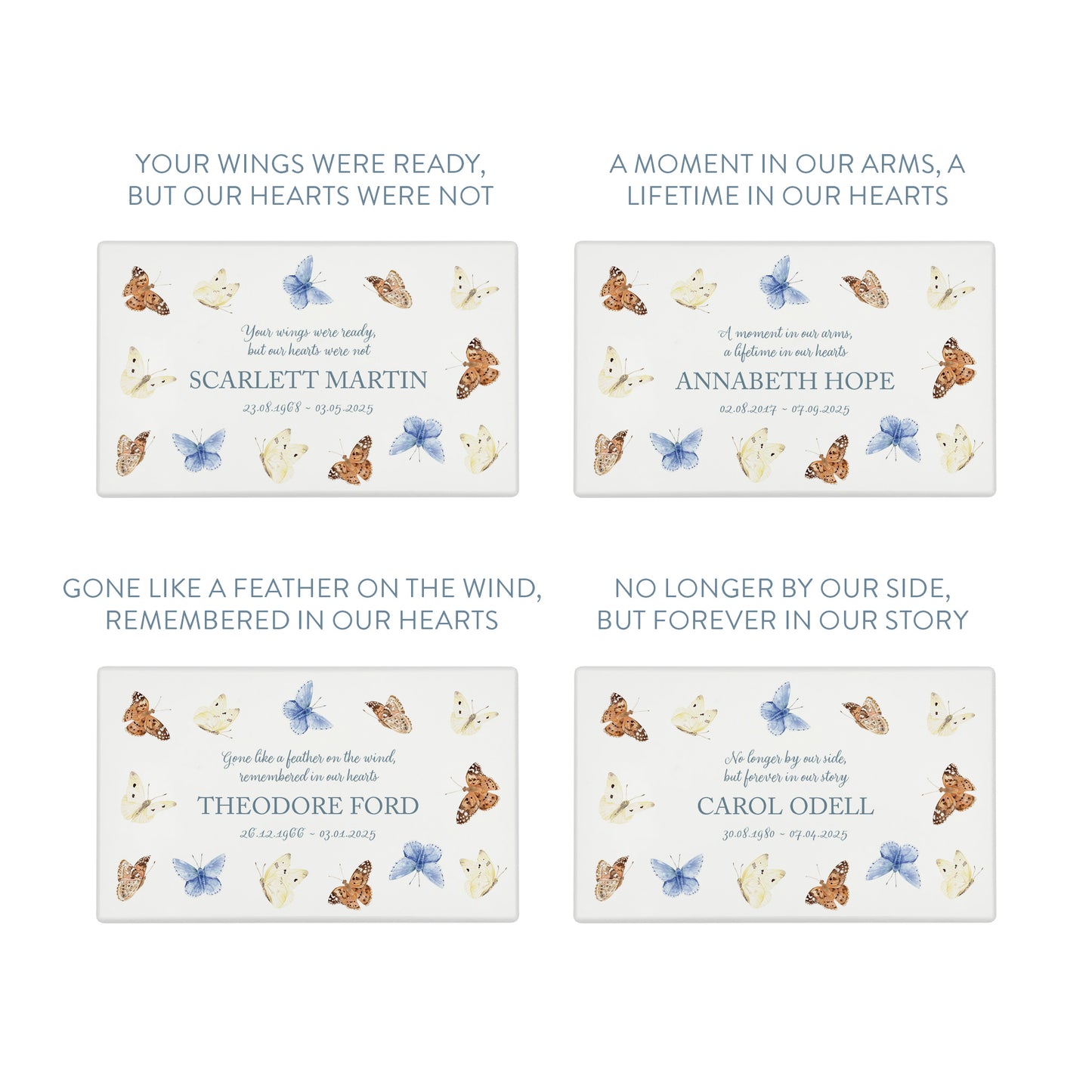 Luxury solid wooden white painted Urn with Butterflies watercolour illustration, our urns and Caskets for displaying or burying ashes. Customisable and can be personalised. Perfect funeral memory keepsake urn, for storing ashes for humans and pets. 