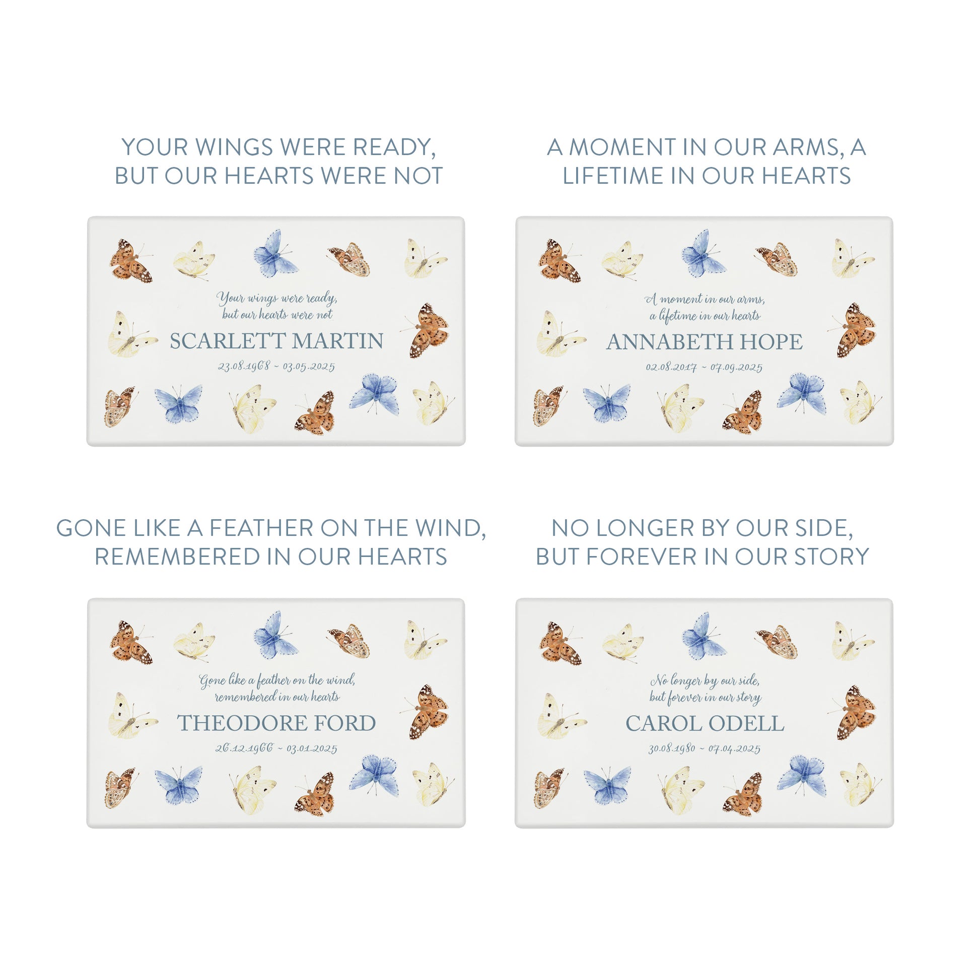 Luxury solid wooden white painted Urn with Butterflies watercolour illustration, our urns and Caskets for displaying or burying ashes. Customisable and can be personalised. Perfect funeral memory keepsake urn, for storing ashes for humans and pets. 