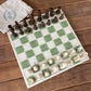 Luxury chess board handcrafted from natural marble stone, showcasing intricate detailing and timeless craftsmanship. Elegant handmade marble chess board that doubles as a decorative statement piece. Echo friendly packaging. 