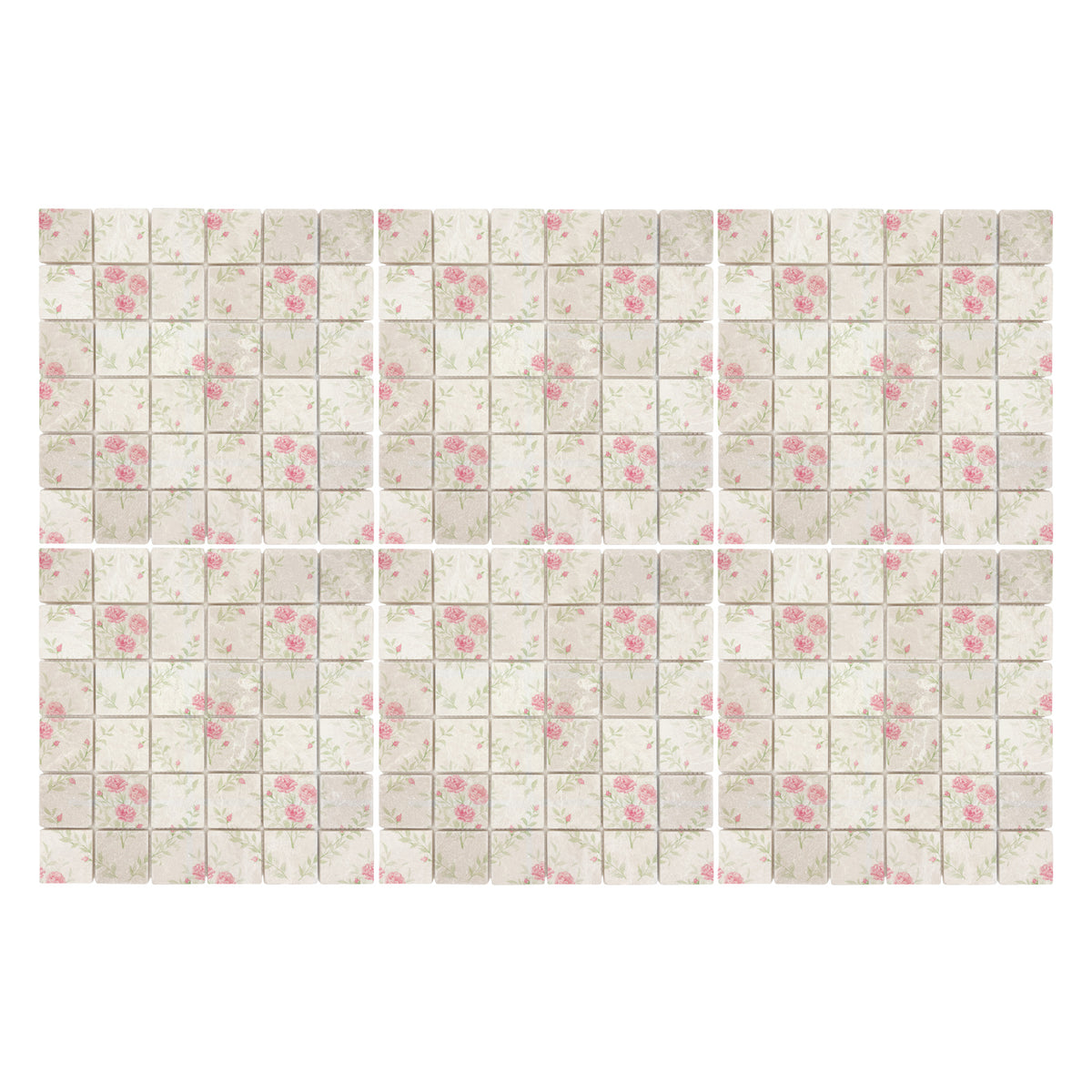 Decorative marble kitchen splashback inspired by the British countryside- Inspired by the roses around the farm 