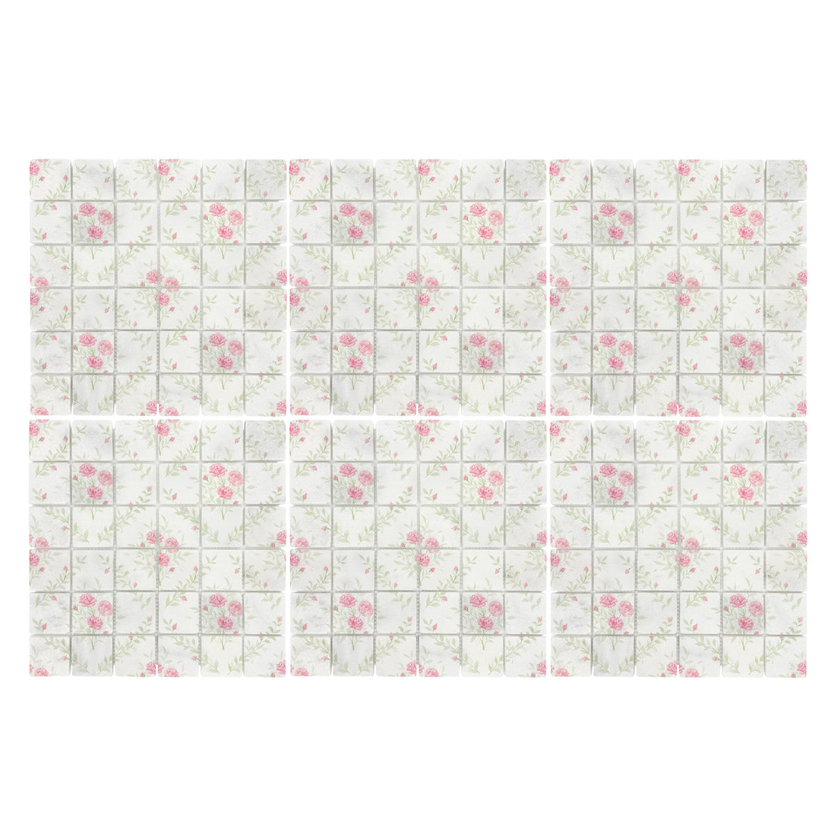 Decorative marble kitchen splashback inspired by the British countryside- Inspired by the roses around the farm 