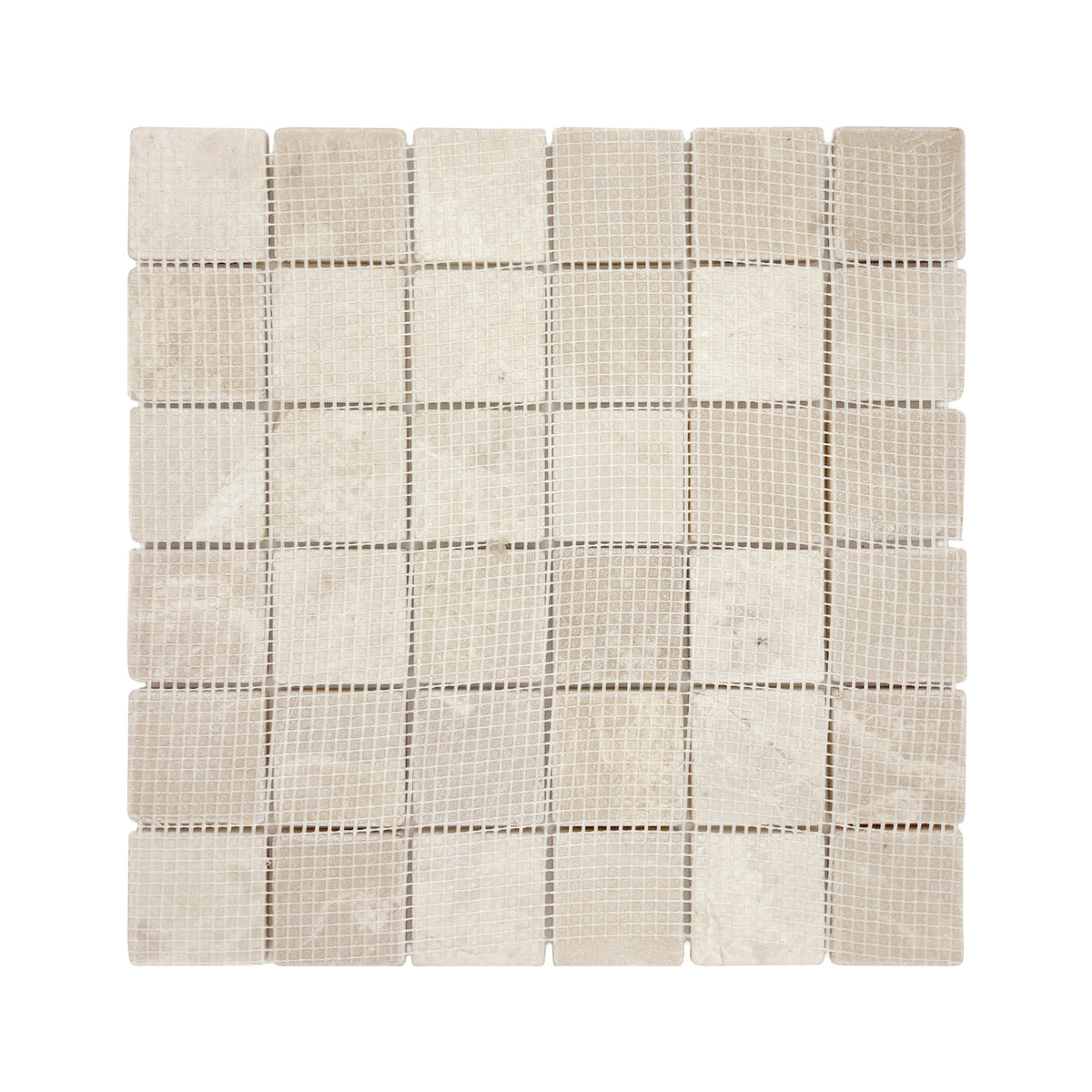 Cream Plain Marble Mosaic Tile Sheet 30.5x30.5cm