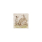 A square decorative marble tile featuring an illustration of three Dalmatian dogs around a stone wall and small patch of grass, shown on a plain white background.
