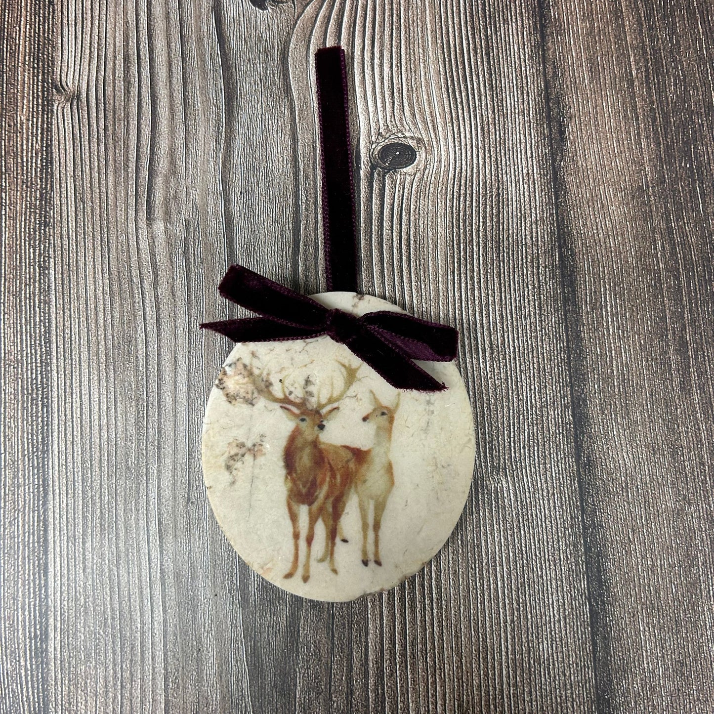 Deer Couple Marble Christmas Bauble **Low stock** SECONDS 3