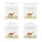 White Square personalised Wooden box with a decorative lid featuring illustrations of a Doe in Grass Perfect funeral memory keepsake box, for storing ashes, order of service, flowers and capturing your loved ones things in one place.