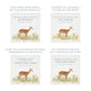 White Square personalised Wooden box with a decorative lid featuring illustrations of a Doe in Grass Perfect funeral memory keepsake box, for storing ashes, order of service, flowers and capturing your loved ones things in one place.