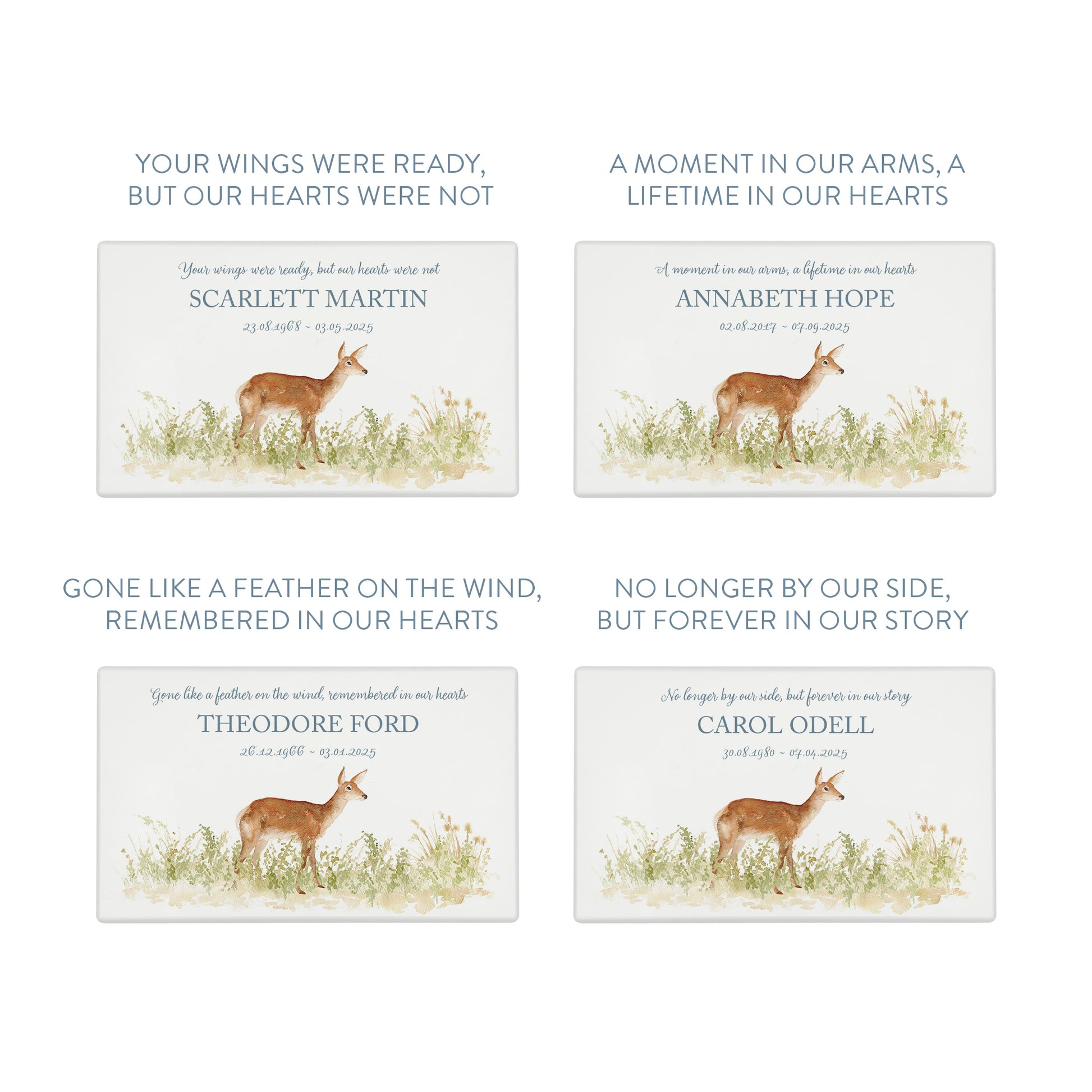 Luxury solid wooden white painted Urn ,  Featuring a Doe in a meadow. A watercolour illustration, our urns and Caskets for displaying or burying ashes. Customisable and can be personalised. Perfect funeral memory keepsake urn, for storing ashes for humans and pets. 