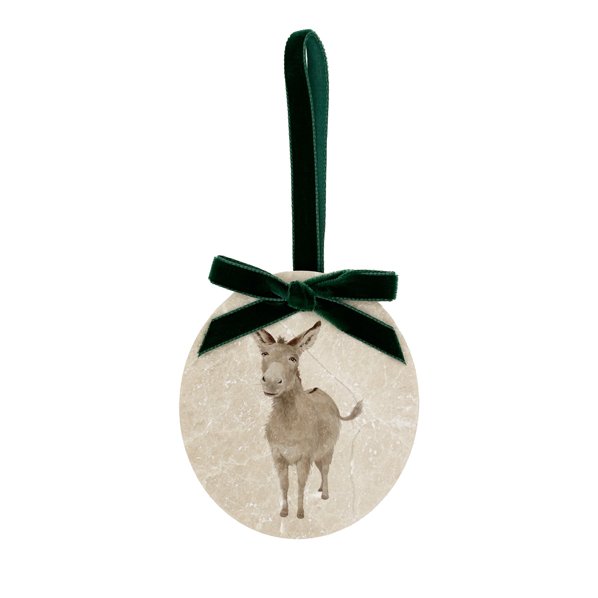 Personalised Christmas Bauble featuring our Little Donkey, Perfect first Christmas, new baby baubles for a truly magical Christmas decoration