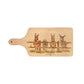 Donkey and Robin design on a wooden paddle chopping board 