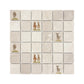 Close-up of a watercolour Donkey on a mosaic splashback tile.