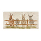 A handmade 20x40cm marble splashback tile featuring a watercolour countryside animal design of donkeys lined up at a fence.