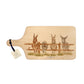 Donkey and Robin design on a flip wooden chopping board 