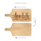 Donkey and Robin design on a flip wooden chopping board 