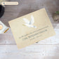 Wooden box with a decorative lid featuring illustrations of a Flying Dove  Perfect funeral memory keepsake box, for storing ashes, order of service, flowers. capturing your loved ones favourite hobby