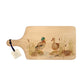 Handmade paddle board in Beech wood, featuring a painted mallard Ducks with a hand tied luxury blue ribbon. 