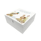 White Square personalised Wooden box with a decorative lid featuring illustrations of Ducks on a bank Perfect funeral memory keepsake box, for storing ashes, order of service, flowers and capturing your loved ones things in one place.