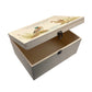 Wooden box with a lid featuring an illustration of two ducks on a wooden background Perfect funeral memory keepsake box, for storing ashes, order of service, flowers, pictures. 