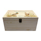 Wooden box with a lid featuring an illustration of two ducks on a wooden background Perfect funeral memory keepsake box, for storing ashes, order of service, flowers, pictures. 