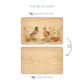 Handmade rectangular chopping board featuring a watercolour Mallard Ducks  illustration, finished with blue ribbon.