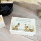Luxury solid wooden white painted Urn ,  Featuring Ducks on a bank. A watercolour illustration, our urns and Caskets for displaying or burying ashes. Customisable and can be personalised. Perfect funeral memory keepsake urn, for storing ashes for humans and pets. 