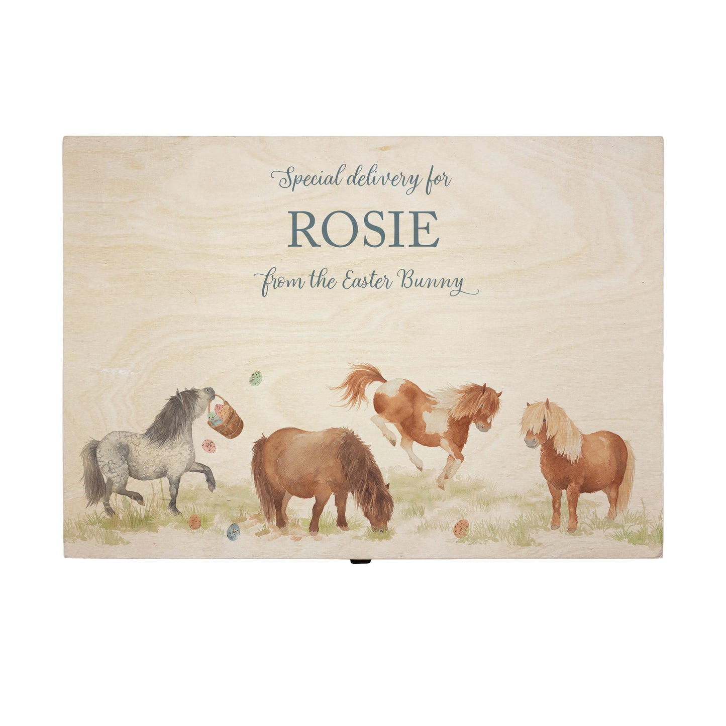 Easter Shetlands Personalised Large Wooden Gift Box