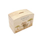 Mummy and Baby Elephant safari design in a water colour design, the perfect money box for your little savers. Newborn, birthday and christening gift. 