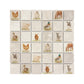 Mosaic kitchen splashback with a watercolour Farmyard mix illustration