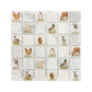Mosaic kitchen splashback with a watercolour Farmyard mix illustration