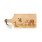 Farmyard animals in a watercolour design, on our flip styled chopping board 